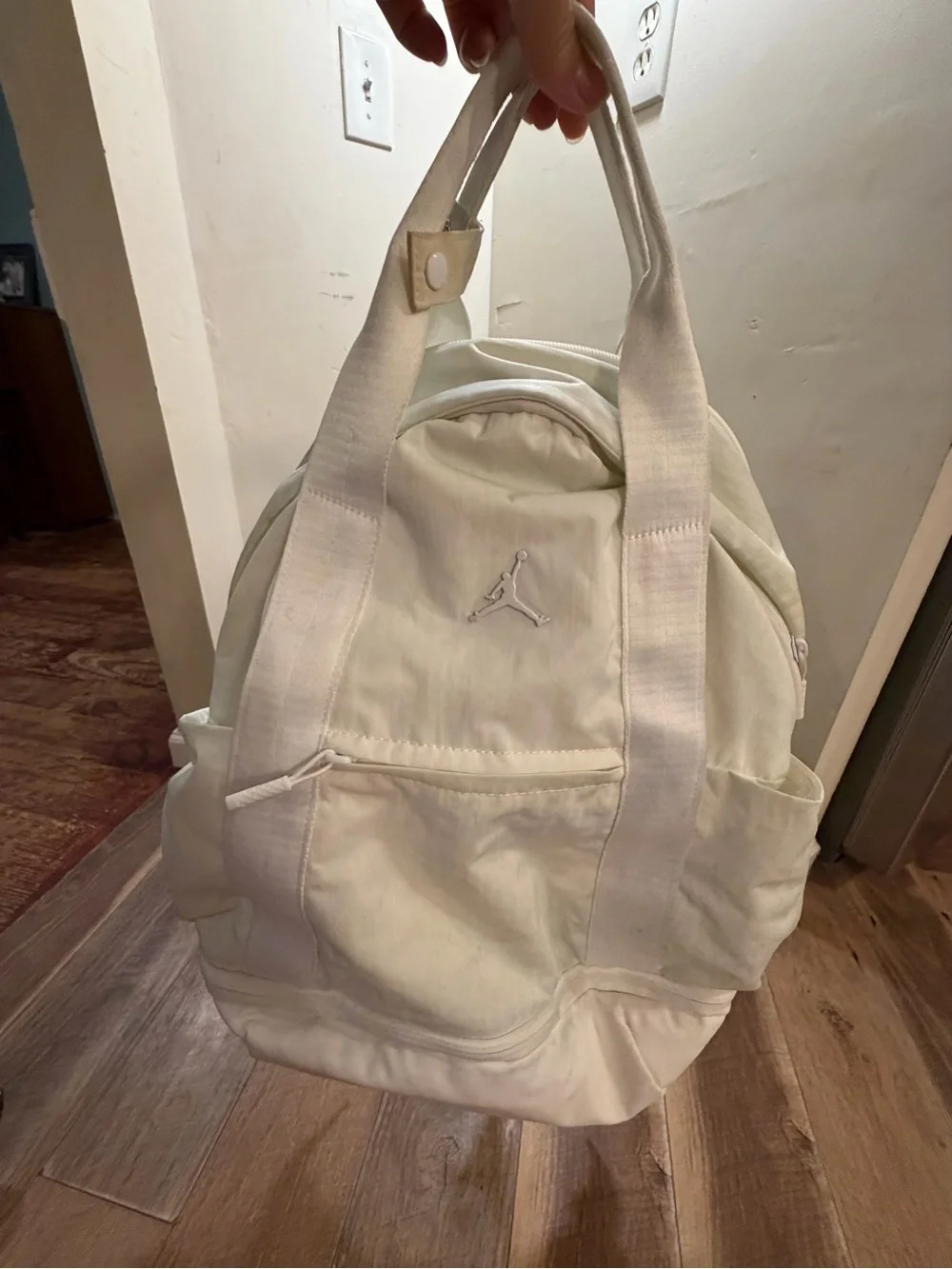 Jordan Cream/White Canvas Duffel with Jumpman